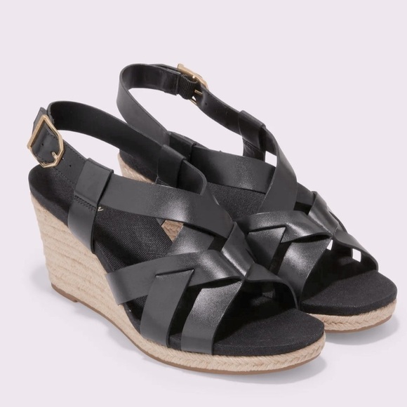 Cole Haan Crystal Women's Leather Wedge Sandals - Picture 1 of 15